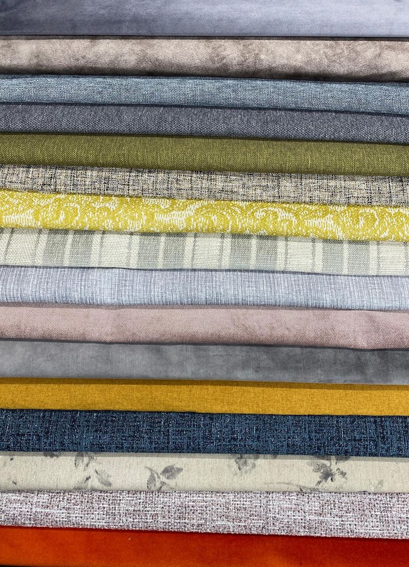 Cotton and polyester loose cover fabrics in muted shades
