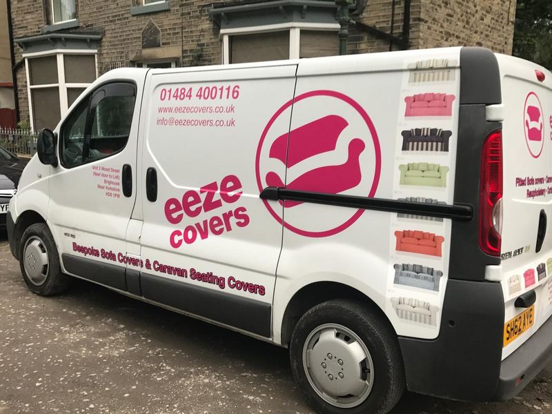 Eeze Covers branded van outside a house