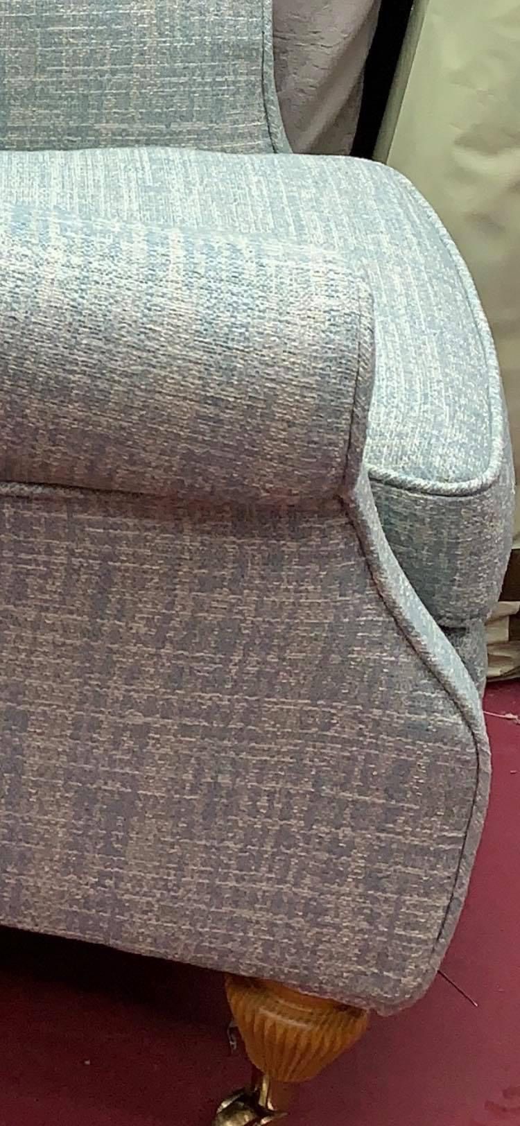 Close-up of the scroll arm on a Multiyork chair cover